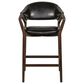 Timeless Designs Chavez Counter Stool in Brown Finish and Black Leather, , large