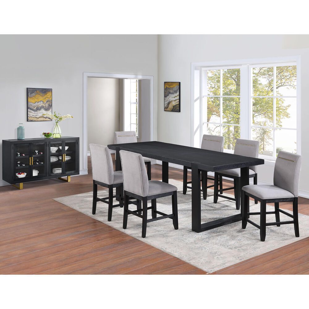 Steve Silver Yves Counter Stool in Rubbed Charcoal and Gold, , large
