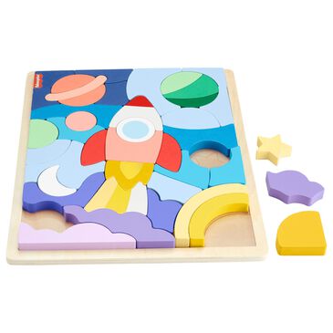 Fisher Price 43-Piece Wooden Space Blocks Puzzle, , large