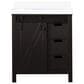 Lexora Home Marsyas 30" Single Bathroom Vanity in Brown with White Quartz Top and Rectangular Sink, , large