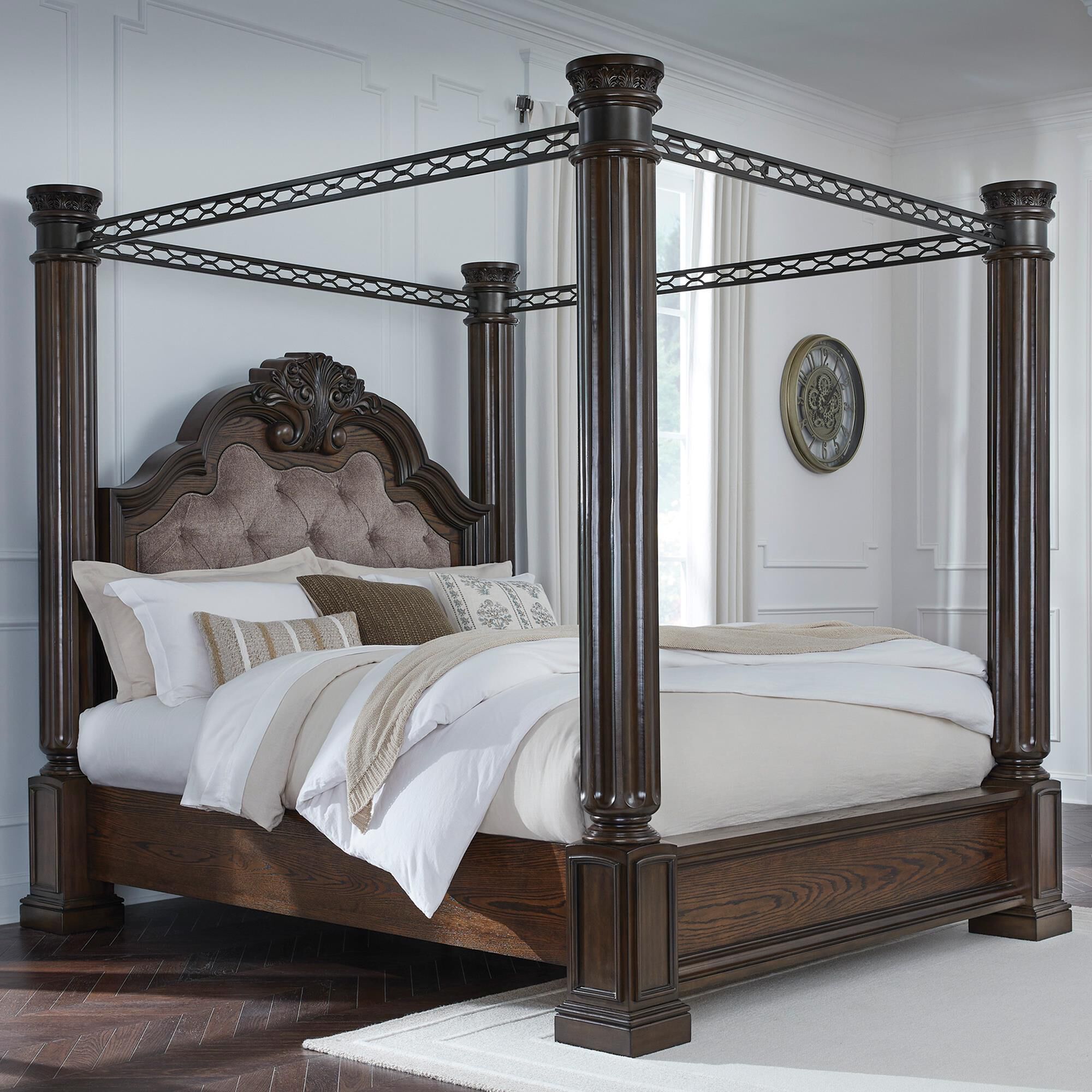 Melia✿様　オーダーページ　4/10 Millenium Maylee King Canopy Bed in Dark Brown