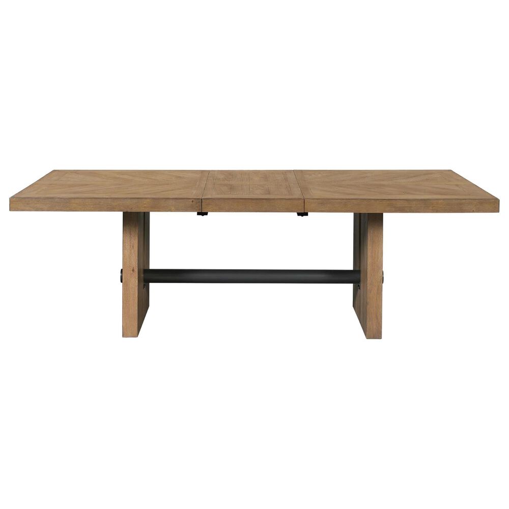 Hawthorne Furniture Landmark 42 X 76-96&quot; Trestle Table and 6 Chairs in Weathered Oak, , large