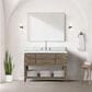 Lexora Home Norwalk 48" Single Bathroom Vanity in Grey Oak with White Carrara Marble Top  and Rectangle Sink, , large