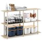 HOMLUX Turn-N-Tube 3-Tier Rectangular Side Display Rack in Bauhaus Oak and Beige, , large