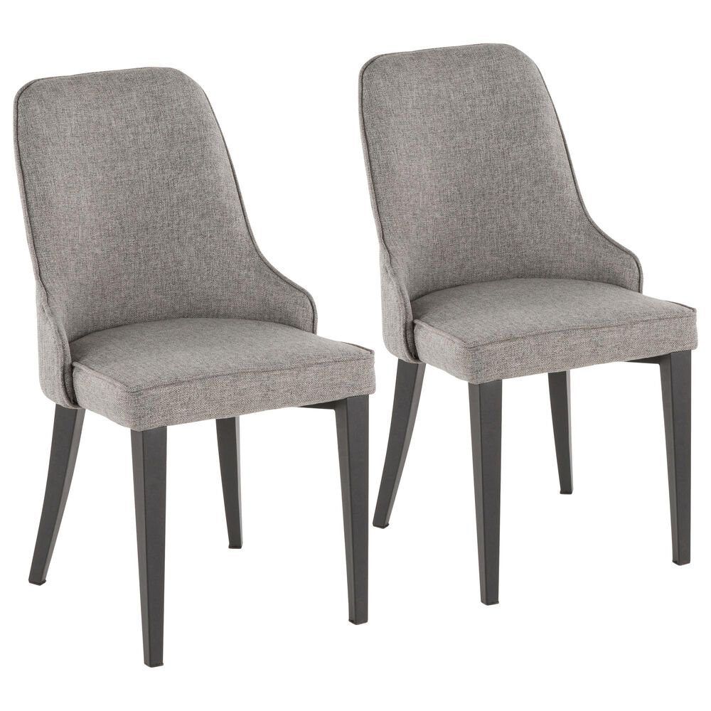 Lumisource Nueva Dining Chair in Grey/Black (Set of 2), , large