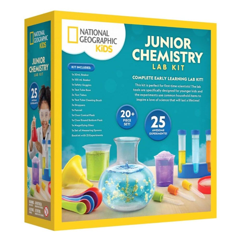 National Geographic Junior Chemistry Kit with 50 Science Experiments and 20+ Lab Tools in Multicolor, , large