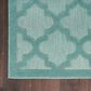 Nourison Easy Care 5" x 7" Aqua and Teal Indoor/Outdoor Area Rug, , large