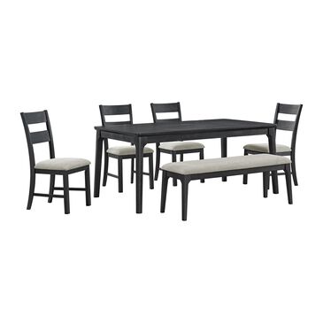 Mayberry Hill Garcia 6-Piece Dining Set with Bench in Black, , large