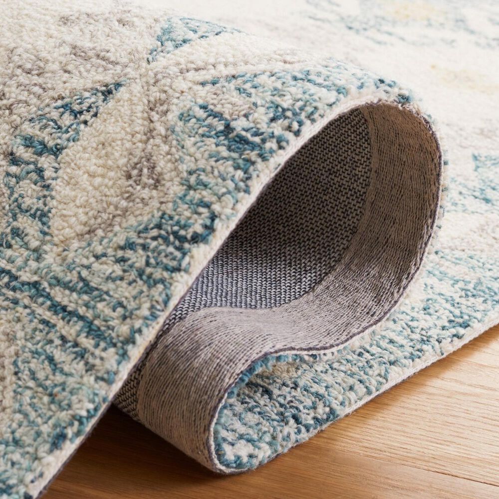 Safavieh Micro-Loop MLP476M 4&#39; x 6&#39; Ivory and Blue Area Rug, , large