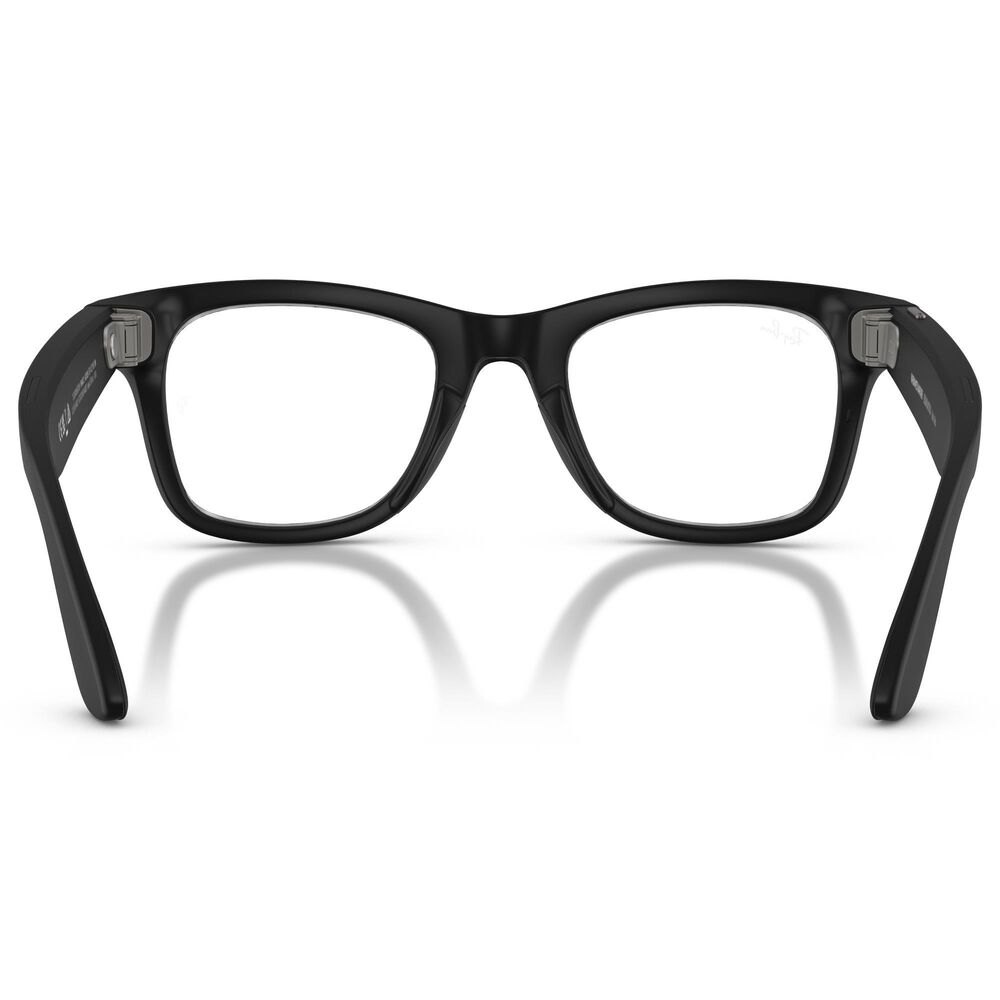 Rayban Glasses Wayfarer Gen 2 50mm Sunglasses with Clear Lenses in Matte Black, , large