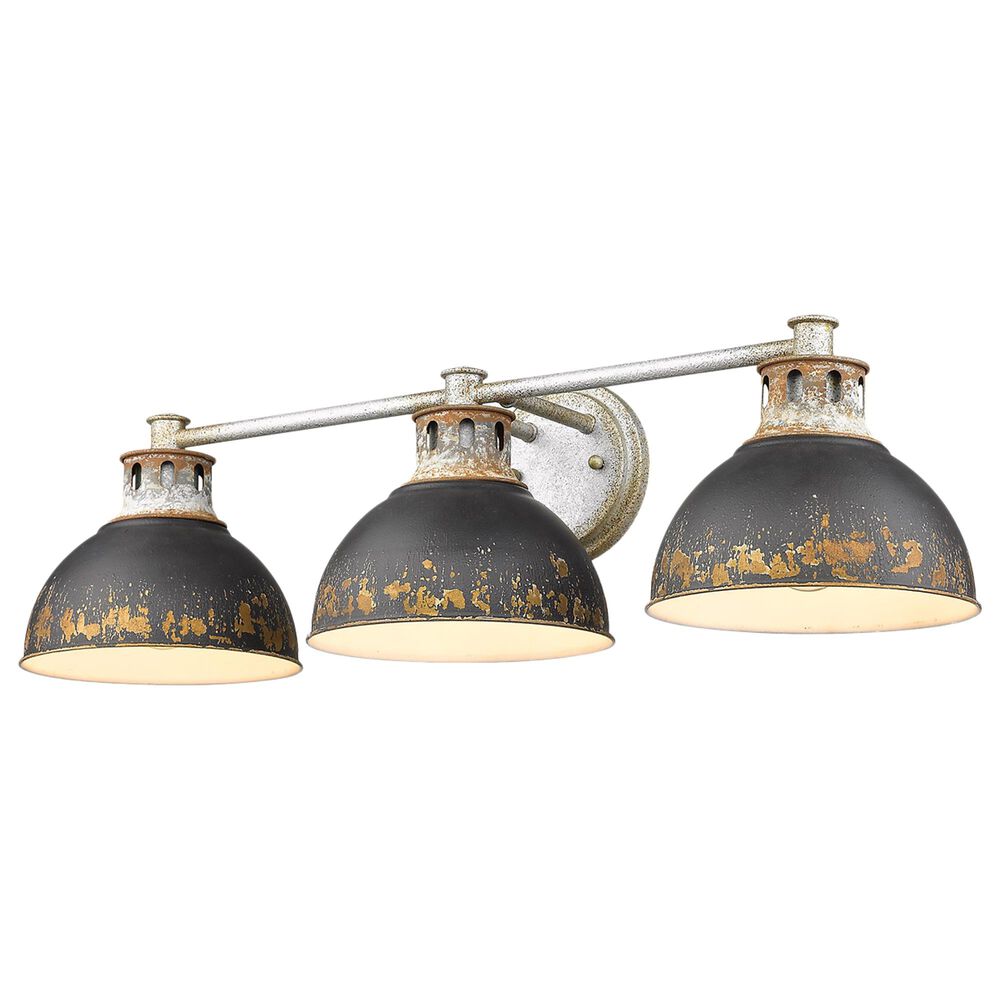 Golden Lighting Kinsley 3-Light Bath Vanity in Aged Galvanized and Antique Black Iron, , large