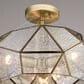 Vaxcel Euclid 3-Light Semi Flush Mount in Aged Brass, , large