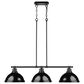 Golden Lighting Duncan 3-Light Pendant with Black Shade in Matte Black, , large