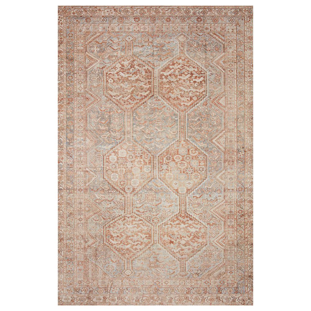 Chris Loves Julia x Loloi Jules 2&#39;3&quot; x 3&#39;9&quot; Tangerine and Mist Area Rug, , large