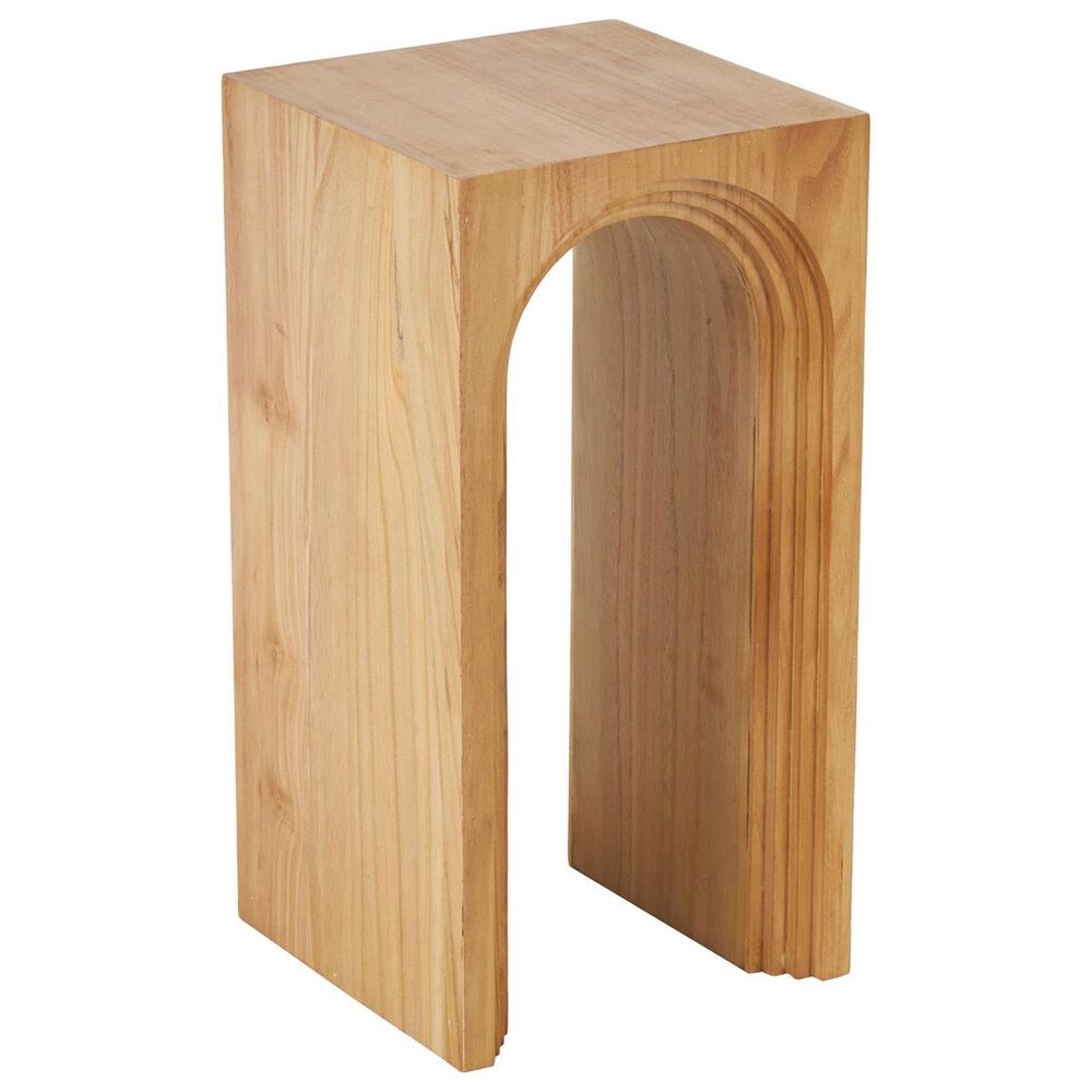Maple and Jade Cutout Arch End Table in Brown, , large