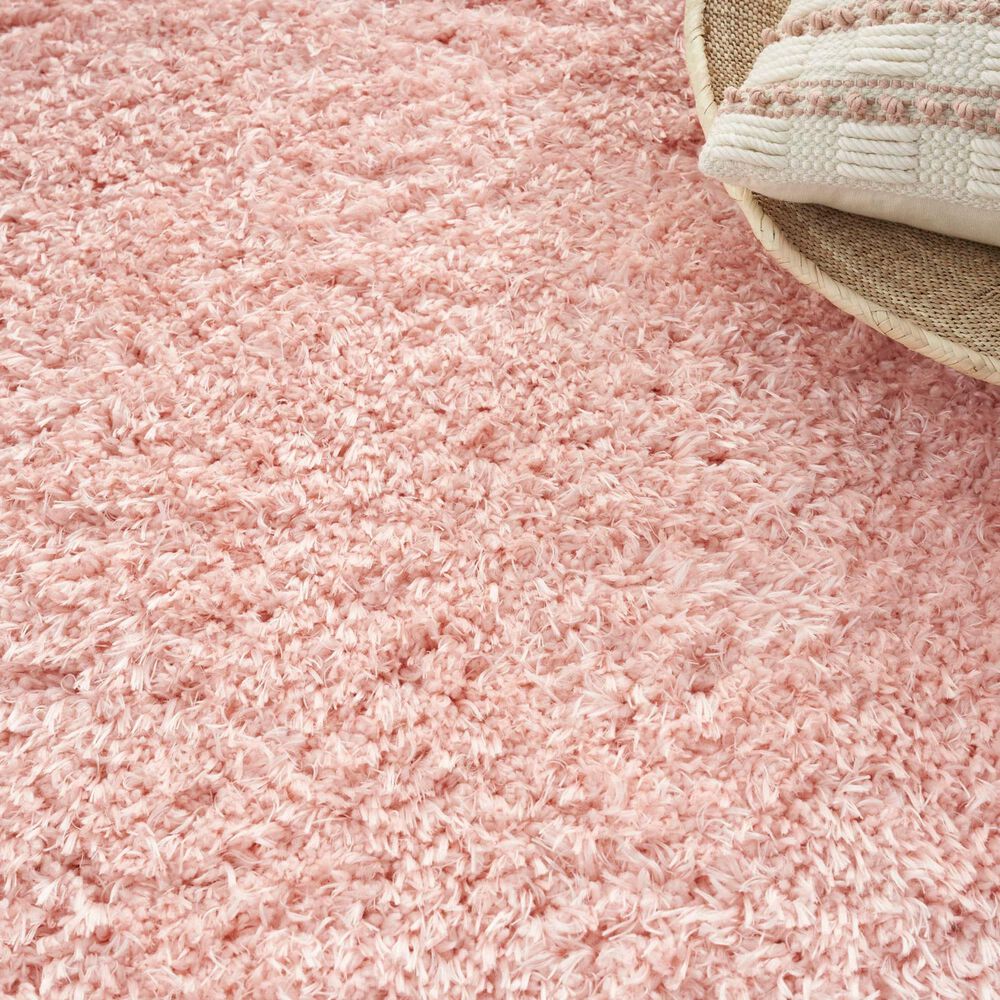 Nourison Lush Shag 5&#39;3&quot; x 7&#39;3&quot; Blush Area Rug, , large