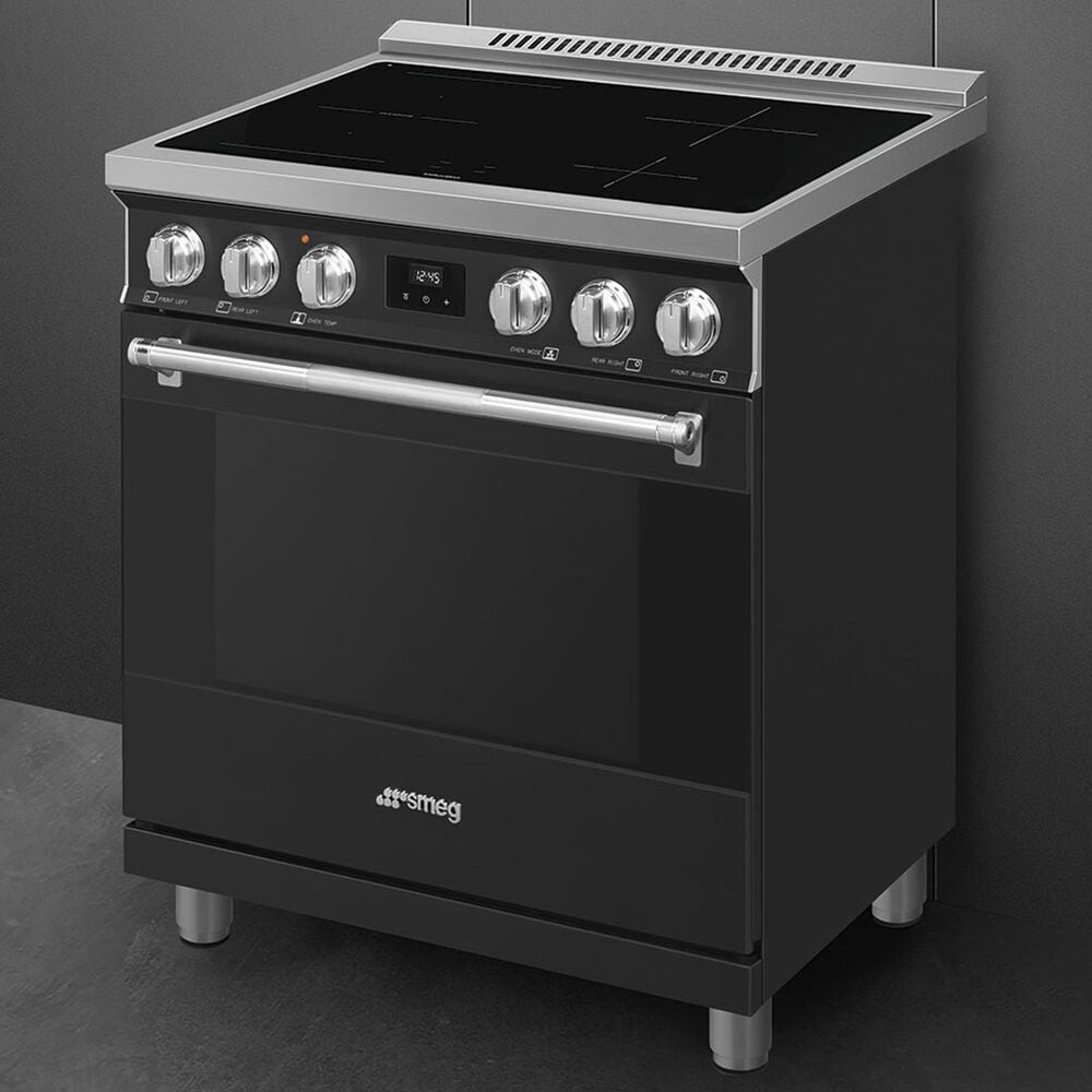 SMEG Professional 30" Induction Electric Range in Matte Black, , large