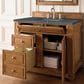 James Martin Vanities Bristol 36" Single Bathroom Vanity in Saddle Brown with 3 cm Parisien Bleu Quartz Top and Rectangular Sink, , large