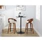 LumiSource Grotto 26" Swivel Counter Stool with Cream Faux Leather Upholstery in Walnut and Black (Set of 2), , large