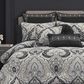 Royal Court Messina 3-Piece King/California King Comforter Set in Black, Grey and Silver, , large