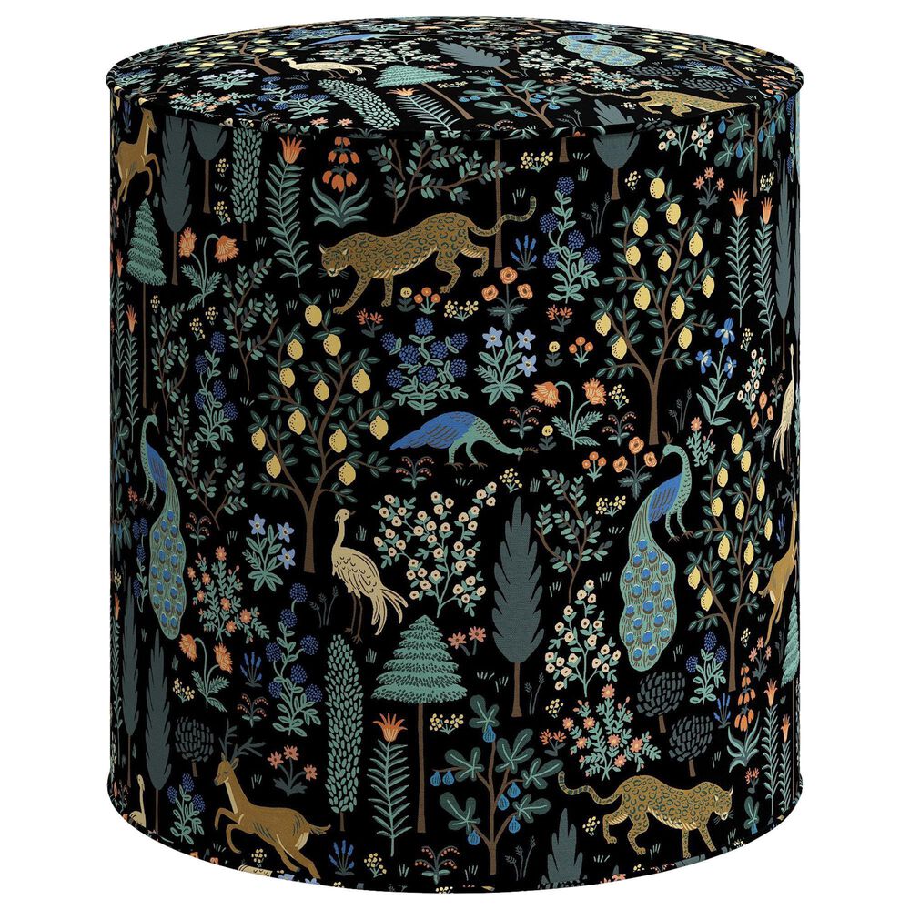Rifle Paper Co Crafted by Cloth and Company Billie Ottoman in Menagerie
