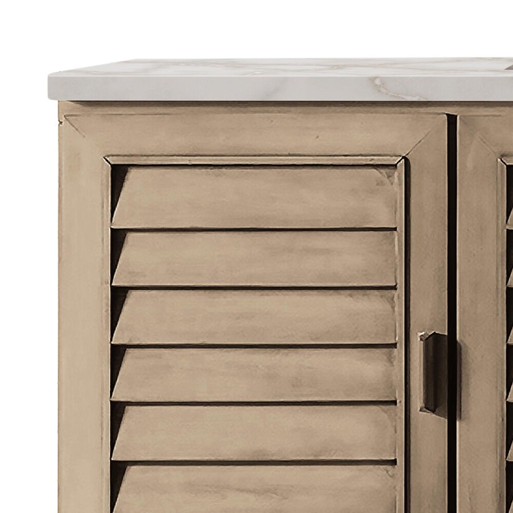 James Martin Vanities Portland 60&quot; Single Bathroom Vanity in Whitewashed Walnut with 3 cm Victorian Silver Quartz Top and Rectangular Sink, , large