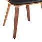 LumiSource Curvo Highback Contemporary Chair with Black Faux Leather Cushion in Walnut Wood (Set of 2), , large