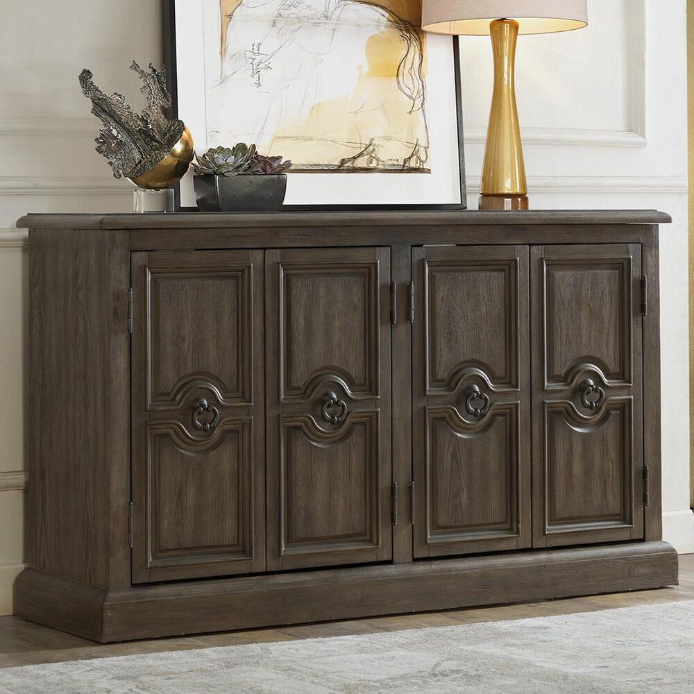 Accentric Approach Accentric Accents Carved 4-Door Accent Chest in Brown, , large