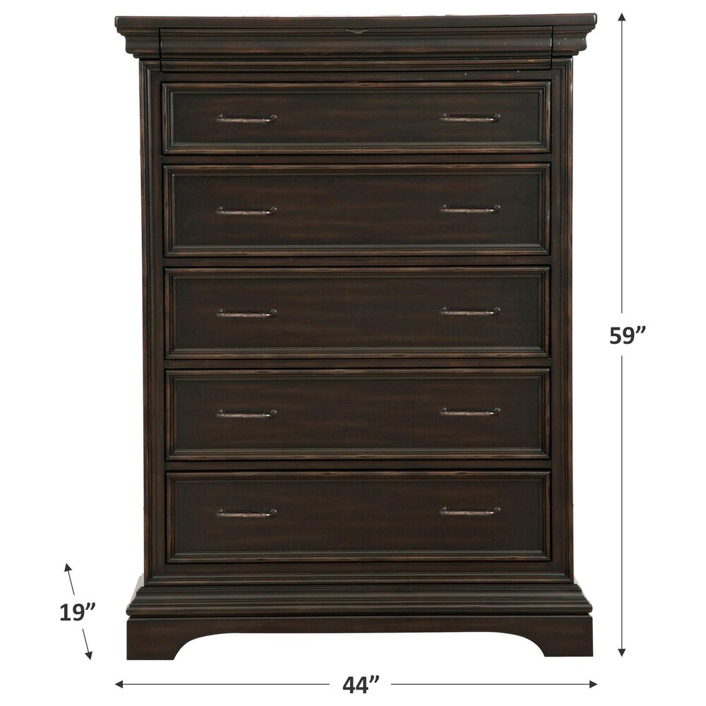 at HOME Caldwell Chest in Caldwell Dark Brown with Black, , large