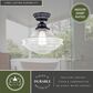 Vaxcel Huntley 12" 1-Light Semi Flush Mount with Clear Glass Shade in Oil Rubbed Bronze, , large
