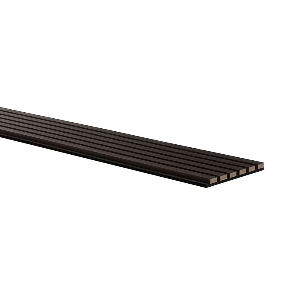MS International Acoustic Wood Slat 9.5&quot; x 94.5&quot; Wall Panels in Ebony, , large
