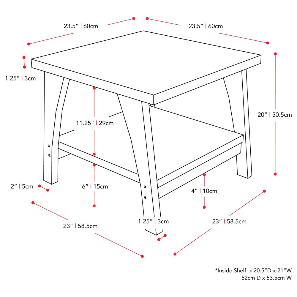 CorLiving Hollywood Side Table with Curved Legs in Dark Grey, , large