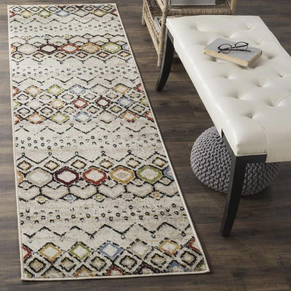 Safavieh Amsterdam AMS108K-210 2"3" x 10" Ivory/Multi Runner, , large