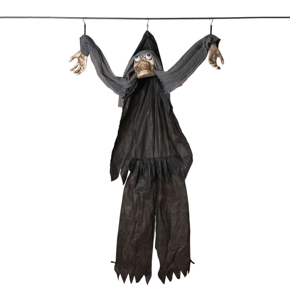 The Gerson Company 56" Lighted Halloween Skeleton with Sound and Light Sensor in Multicolor, , large