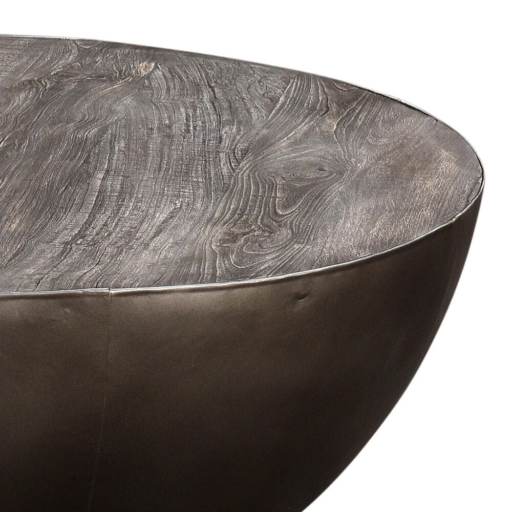 Crestview Collection Bengal Manor Drum Cocktail Table in Pewter, , large