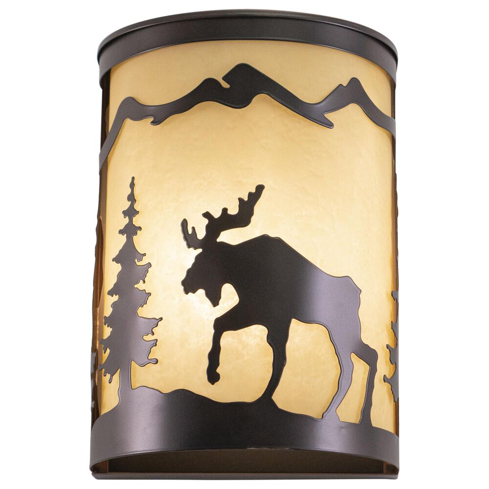 Vaxcel Yellowstone 1-Light Moose Wall Sconce in Burnished Bronze, , large