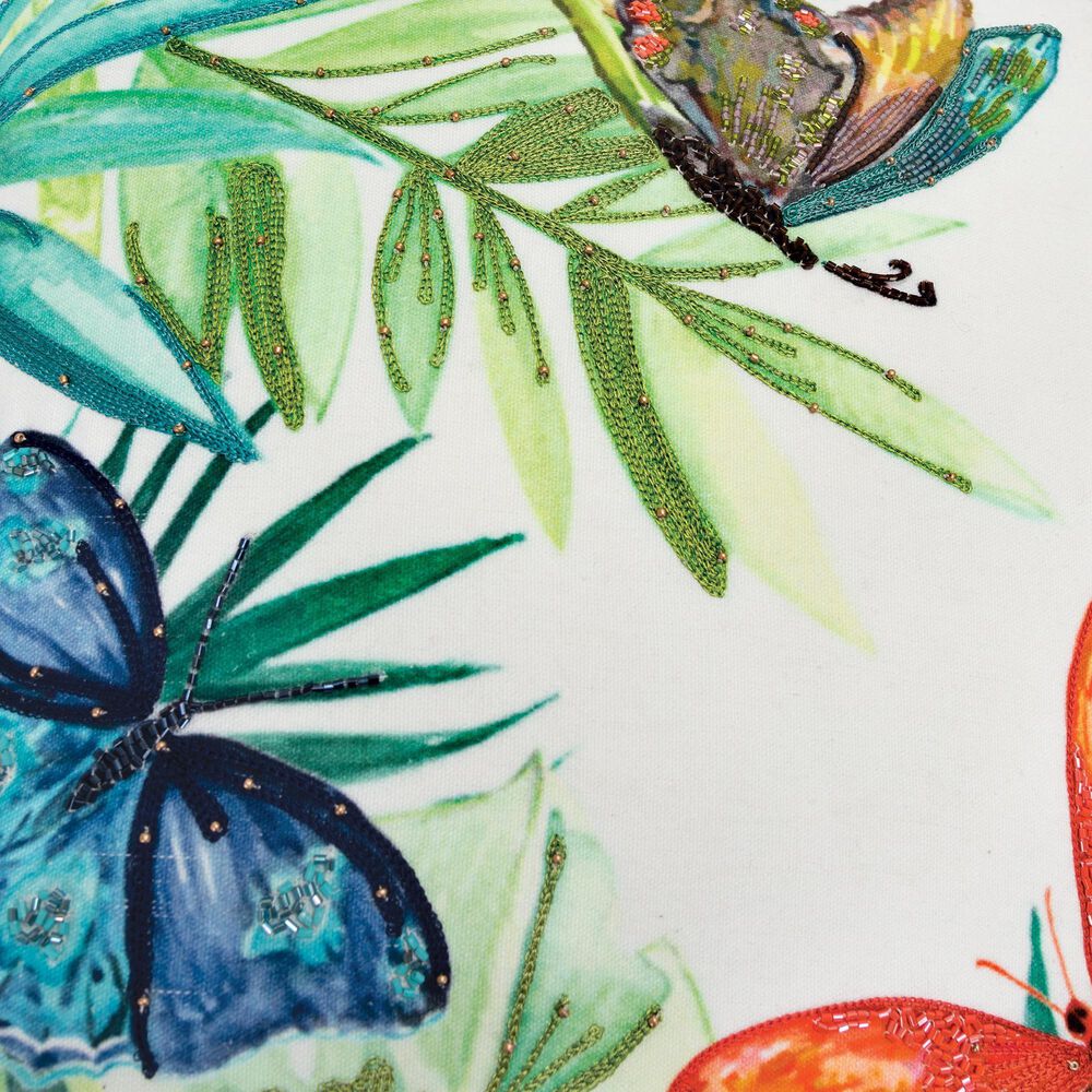 Rizzy Home Botanical 20&quot; Down Filled Pillow in Teal/Green/Orange, , large