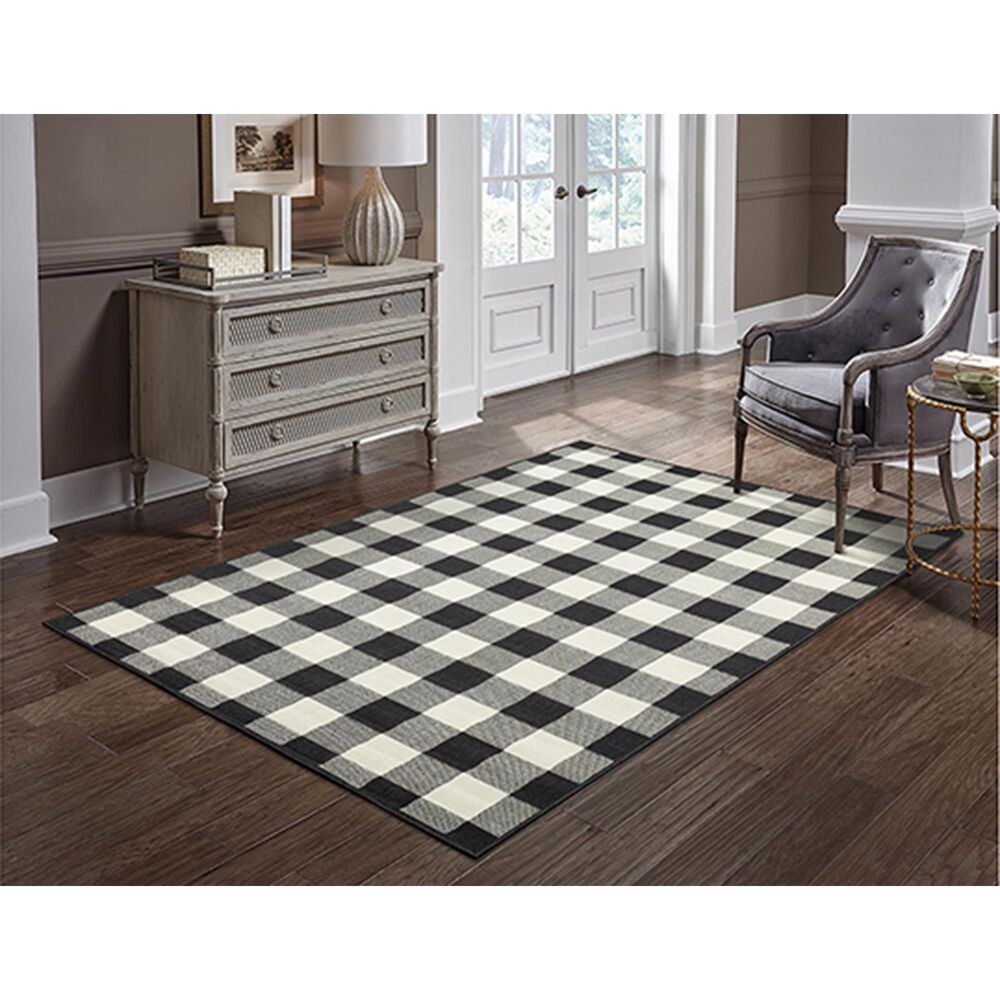Oriental Weavers Marina 1932K 2&#39;5&quot; x 4&#39;5&quot; Black and Ivory Area Rug, , large