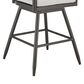 Blue River Alegria Patio Swivel Counter Height Bar Stool with Light Gray Cushion in Black, , large