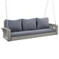 Hearth and Haven Go Outdoor 3-Seater PE Rattan Wicker Porch Swing Bench in Gray, , large