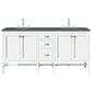 James Martin Vanities Addison 72" Double Bathroom Vanity in Glossy White with 3 cm Parisien Bleu Quartz Top and Rectangular Sinks, , large