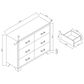 Global Furniture USA Luccia 6-Drawer LUCCIA Dresser in White, , large