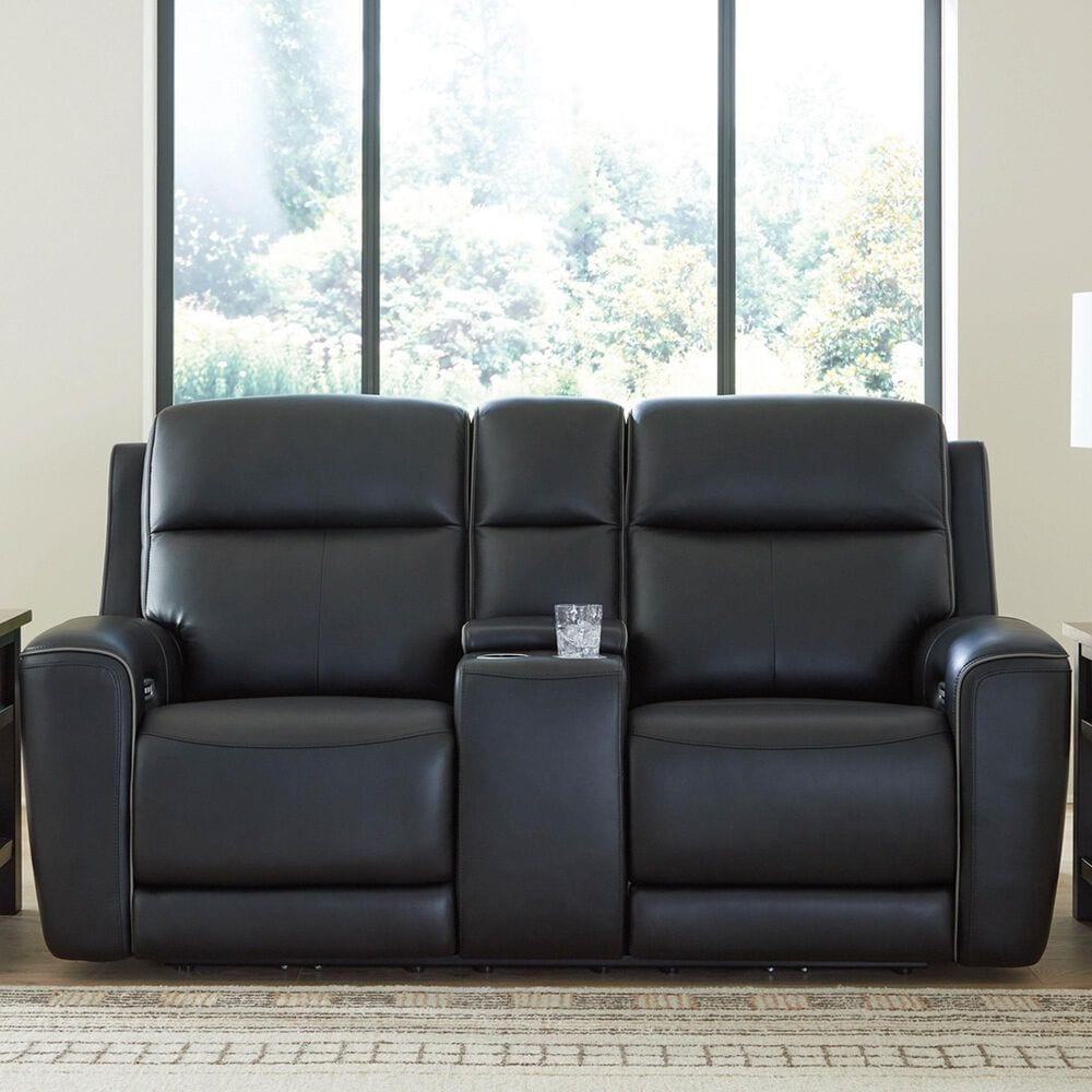Ashley 5Z-Comfort Power Reclining Loveseat Console in Onyx, , large