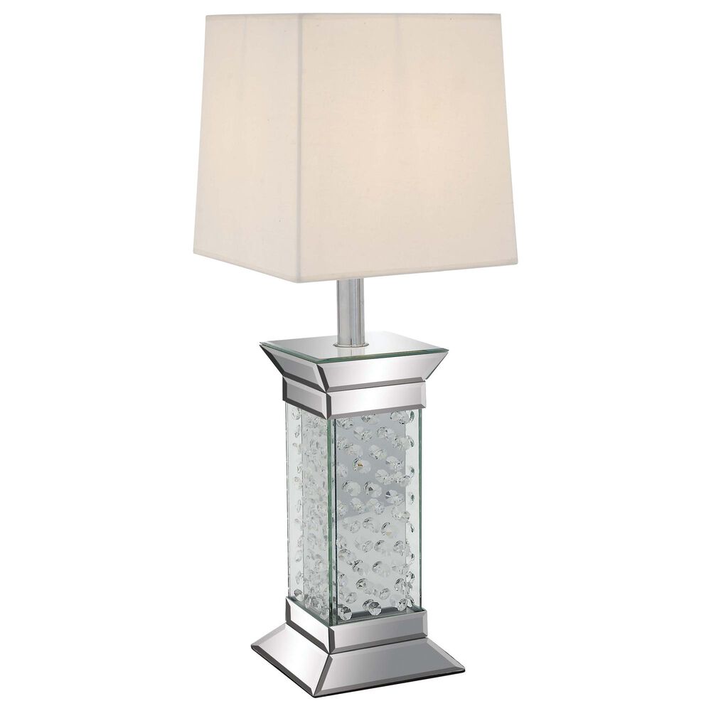 Maple and Jade Glam Table Lamp with Square Shade in Silver, , large