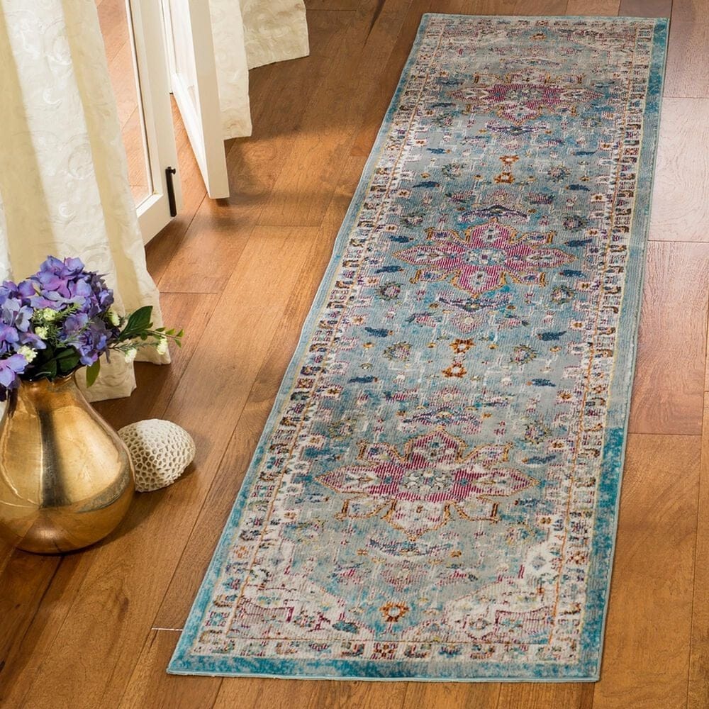Safavieh Aria 2&#39; x 8&#39; Green and Creme Runner, , large