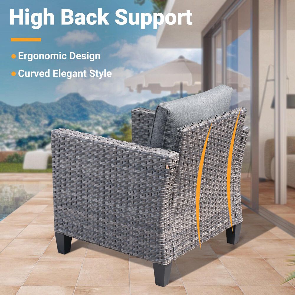 HOMLUX Patio Lounge Chair in Dark Gray (Set of 2), , large