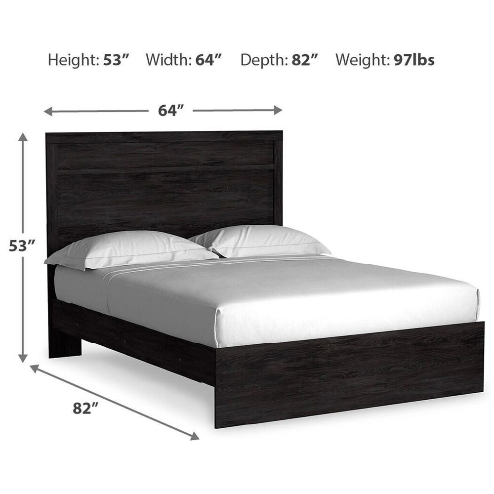 Ashley Belachime 5 Piece Queen Panel Bedroom Set in Dark Charcoal, , large