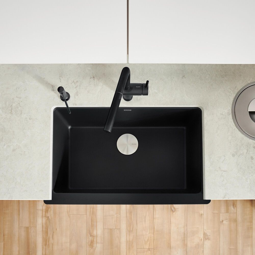 Blanco Vintera 30&quot; Super Single Apron Farmhouse Sink in Coal Black, , large