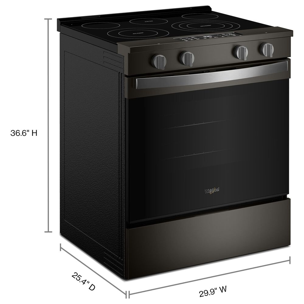 Whirlpool 30" Smart Electric Range with Air Cooking Technology in Black Stainless, , large