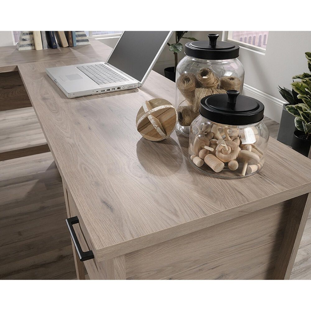Sauder Summit Station LShaped Desk in Laurel Oak Nebraska Furniture Mart